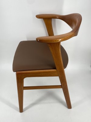 Teak Armchair Model 49 with Leather Seat by Erik Kirkegaard for Høng Stolefabrik, Denmark, 1960s-CZ-2041206