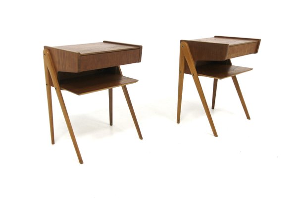 Teak Bedside Tables, Sweden, 1960s, Set of 2-GEK-2028413