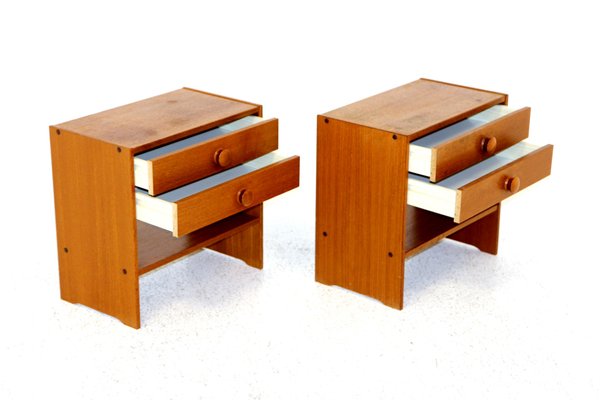 Teak Bedside Tables, Sweden, 1970s, Set of 2-GEK-1326005