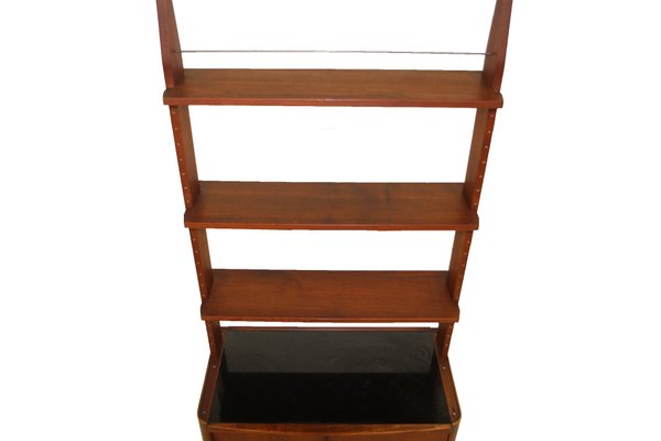 Teak & Black Formica Shelving Unit with Cabinet, Sweden, 1950-GEK-1286437