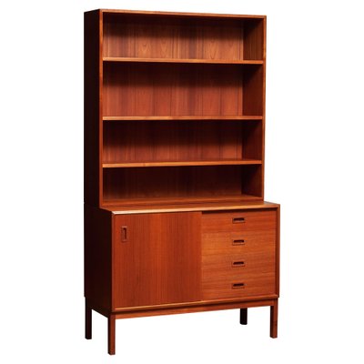 Teak Bookcase Cabinet with Adjustable Shelves, Denmark, 1960s-JE-987158