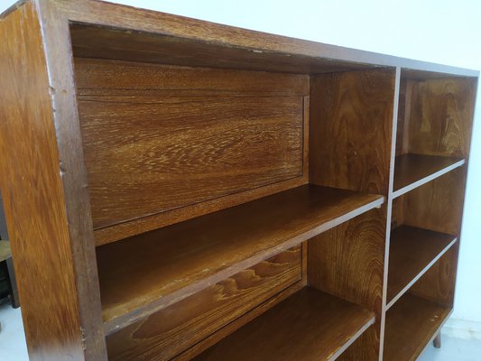 Teak Bookshelf with Compass Leg, 1950s-EAD-1777989