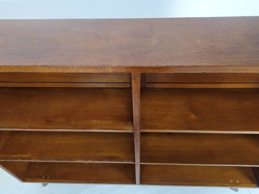 Teak Bookshelf with Compass Leg, 1950s-EAD-1777989