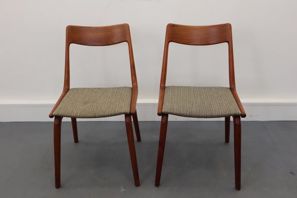 Teak Boomerang Dining Chairs by Alfred & Erik Christensen for Slagelse Møbelværk, Set of 2-JWH-846775