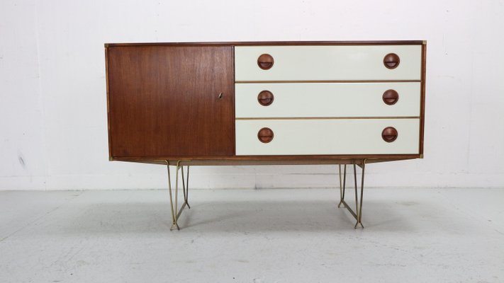 Teak & Brass Sideboard by William Watting for Fristho, Denmark, 1950s-DT-2026140