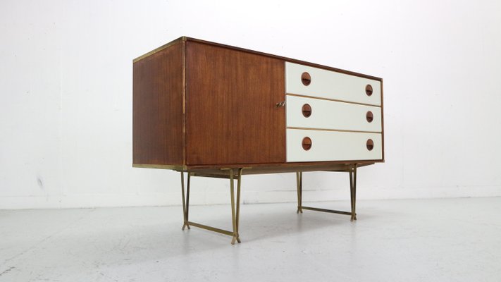 Teak & Brass Sideboard by William Watting for Fristho, Denmark, 1950s-DT-2026140