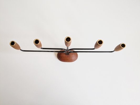 Teak Candleholder from Lüthje, Denmark, 1960s-BLG-2042194