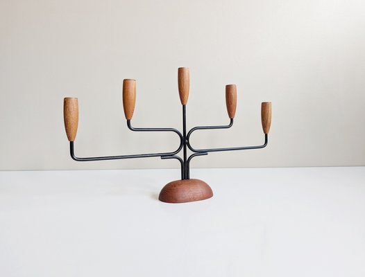 Teak Candleholder from Lüthje, Denmark, 1960s-BLG-2042194