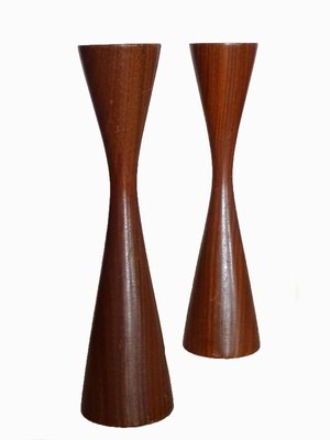 Teak Candleholders, 1960s, Set of 2-GT-801961