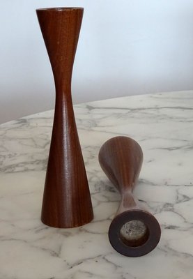 Teak Candleholders, 1960s, Set of 2-GT-801961