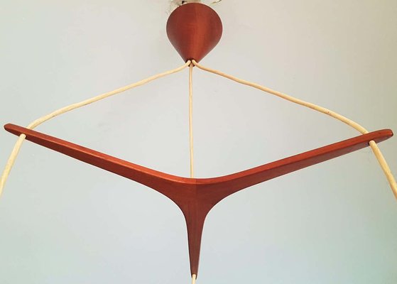 Teak Cascade Lamp by Ib Fabiansen for Fog & Mørup, Denmark, 1960s-POM-1178012