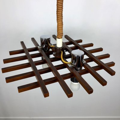 Teak Ceiling Light from Esperia, Italy, 1960s-LYQ-1171779