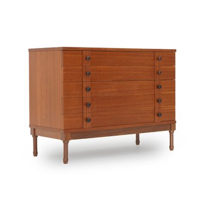 Teak Chest of Drawers with Wooden Knobs, 1960s-EZ-1812676