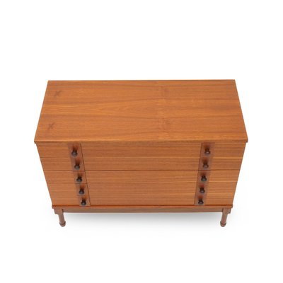 Teak Chest of Drawers with Wooden Knobs, 1960s-EZ-1812676