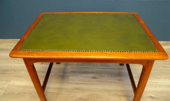 Teak Coffee Table with Leather Top-KDW-955993