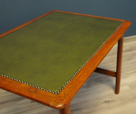 Teak Coffee Table with Leather Top-KDW-955993