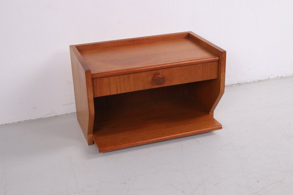 Teak Corridor Set of Mirror & Floating Chest of Drawers, 1960s, Set of 2-EZZ-884980