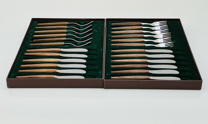 Teak Cutlery Set by Justinus, Germany, 1960s, Set of 12-GLD-1726532