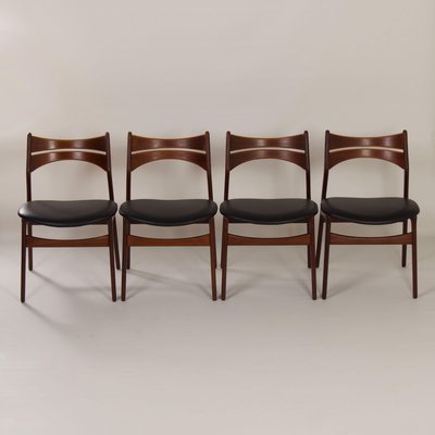 Teak Dining Chairs by Erik Buck for Chr. Christensens, 1960s, Set of 4-ZT-1345413