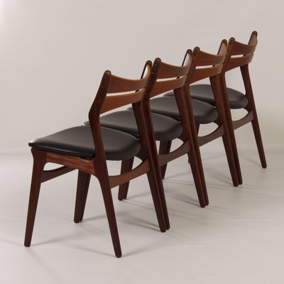 Teak Dining Chairs by Erik Buck for Chr. Christensens, 1960s, Set of 4-ZT-1345413