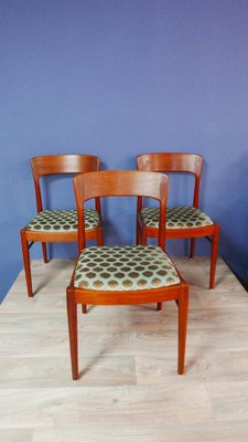 Teak Dining Chairs by Henning Kjaernulf for Korup, Denmark, 1960s, Set of 3-KK-1803095