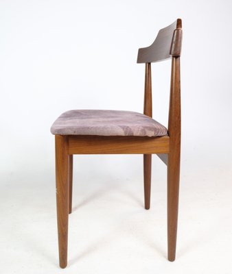 Teak Dining Chairs with Grey Fabric Seats by Hans Olsen, 1960s, Set of 4-UY-1425734