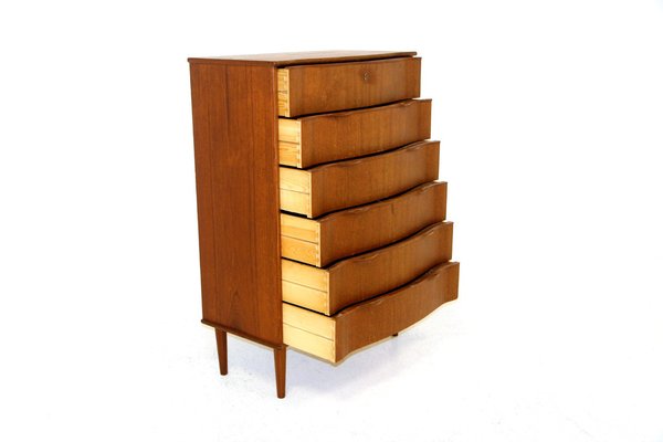 Teak Dresser Tallboy, Denmark, 1950-GEK-1240599