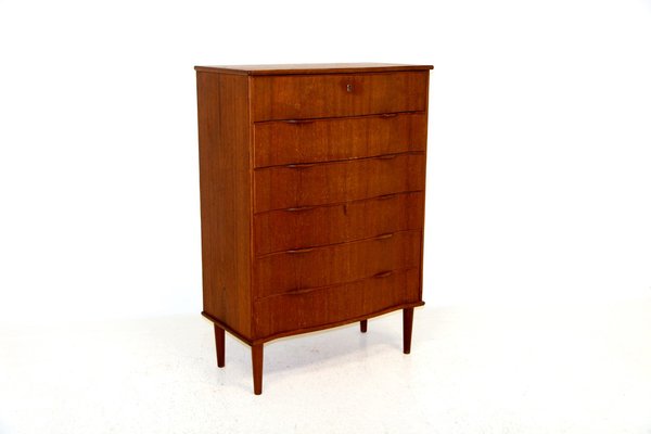 Teak Dresser Tallboy, Denmark, 1950-GEK-1240599