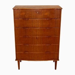 Teak Dresser Tallboy, Denmark, 1950-GEK-1240599