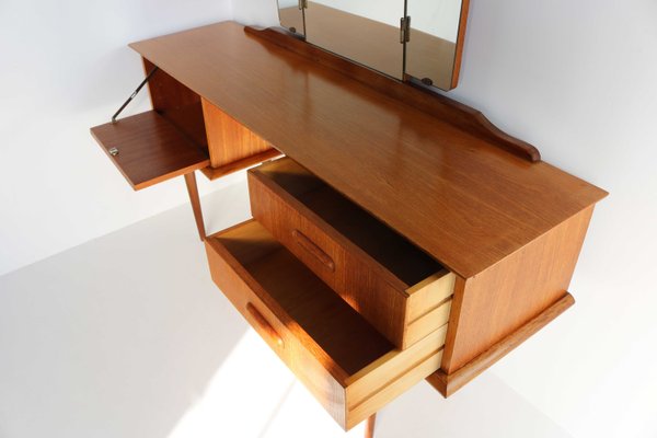 Teak Dressing Table with Mirror, 1960s-OKN-2021521