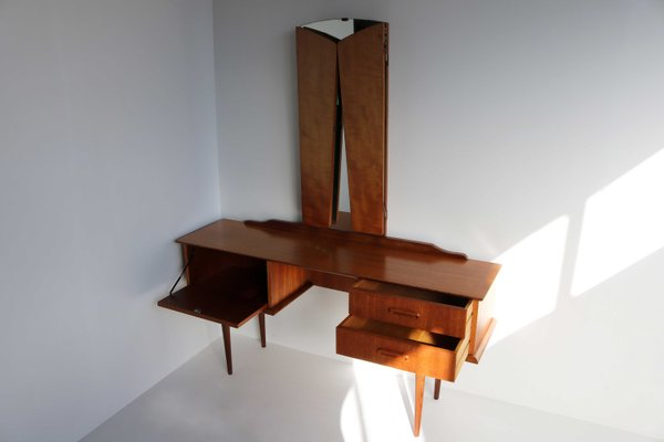 Teak Dressing Table with Mirror, 1960s-OKN-2021521