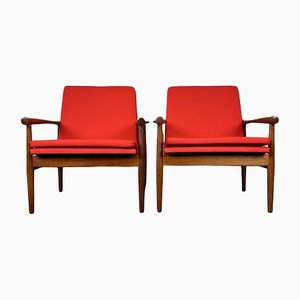 Teak Easy Chair by Kai Lyngfeldt Larsen for Søborg Møbelfabrik, 1960s, Set of 2-EJL-1177183