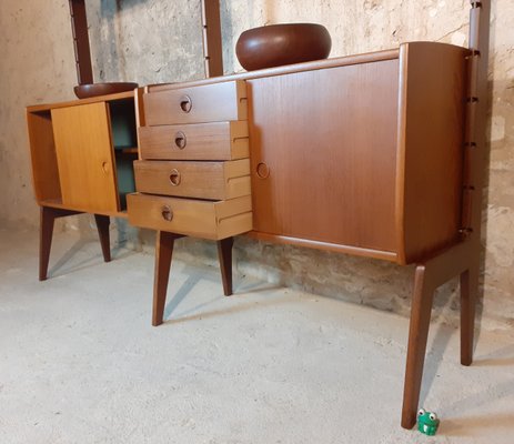 Teak Ergo Wall Unit with 2 Sections by John Texmon for Blindheim Møbelfabrikk, 1960s-EYI-792857