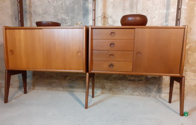 Teak Ergo Wall Unit with 2 Sections by John Texmon for Blindheim Møbelfabrikk, 1960s-EYI-792857