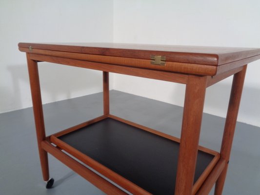 Teak Flip-Flop Expandable Cart with Removable Tray by Grete Jalk, 1960s-RDW-692103