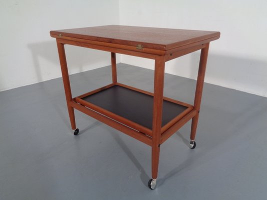 Teak Flip-Flop Expandable Cart with Removable Tray by Grete Jalk, 1960s-RDW-692103