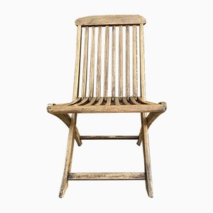 Teak Folding Deck Chair with Slat Back from Scan Com, 1960s-NOU-891289