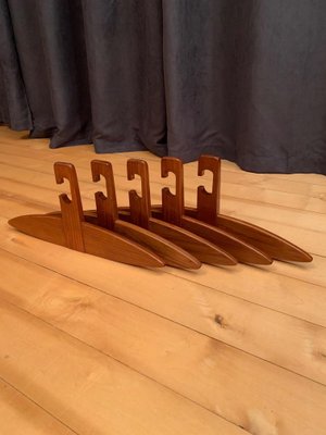 Teak Hangers, Denmark, 1960s, Set of 5-RTR-695000