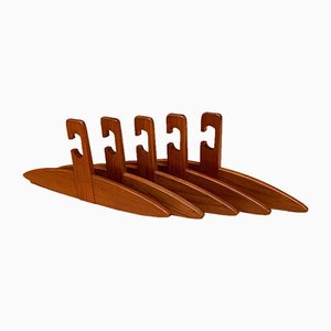 Teak Hangers, Denmark, 1960s, Set of 5-RTR-695000