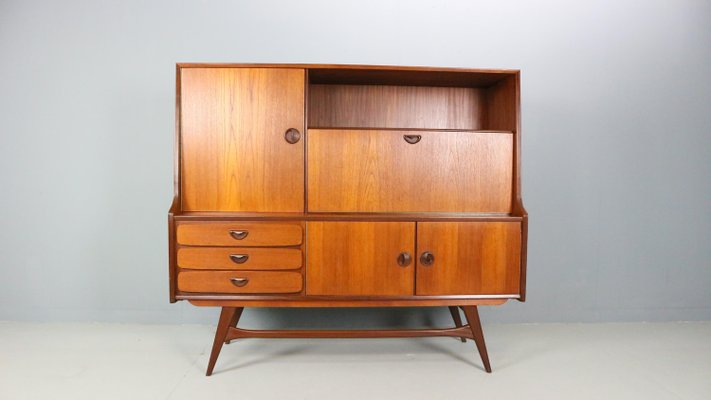 Teak Highboard / Credenza attributed to Louis Van Teeffelen for Wébé, 1960s-DT-2026095