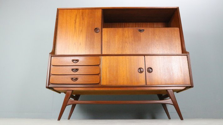 Teak Highboard / Credenza attributed to Louis Van Teeffelen for Wébé, 1960s-DT-2026095