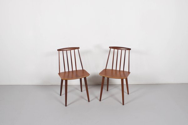 Teak J77 Chairs by Folke Pålsson for FDB Møbelfabrik, Set of 2-QT-1263420