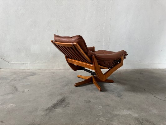 Teak & Leather Armchair, Sofa & Ottoman by Söda Galvano, 1960s, Set of 4-EBP-2016660