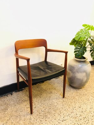 Teak & Leather Dining Chair by N.O. Møller for J.L. Møllers, 1950s-RZY-792005