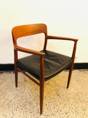 Teak & Leather Dining Chair by N.O. Møller for J.L. Møllers, 1950s-RZY-792005