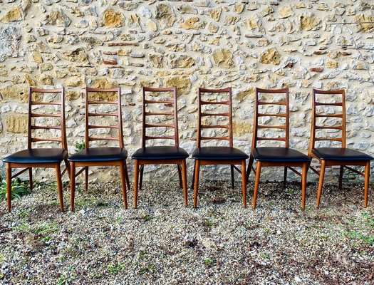 Teak Lis Chairs by Niels Koefoed for Koefoeds Hornslet, 1960s, Set of 6-OJT-1849263