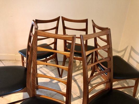 Teak Lis Chairs by Niels Koefoed for Koefoeds Hornslet, 1960s, Set of 6-OJT-1849263