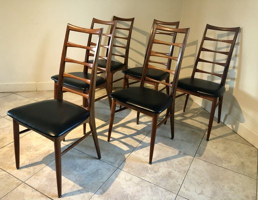 Teak Lis Chairs by Niels Koefoed for Koefoeds Hornslet, 1960s, Set of 6-OJT-1849263