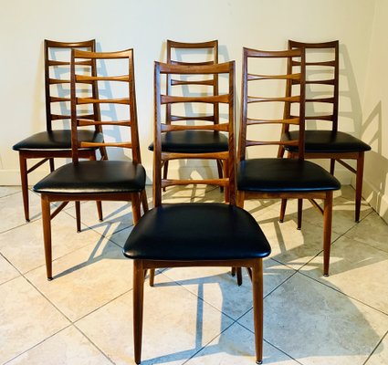 Teak Lis Chairs by Niels Koefoed for Koefoeds Hornslet, 1960s, Set of 6-OJT-1849263