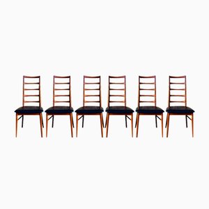 Teak Lis Chairs by Niels Koefoed for Koefoeds Hornslet, 1960s, Set of 6-OJT-1849263